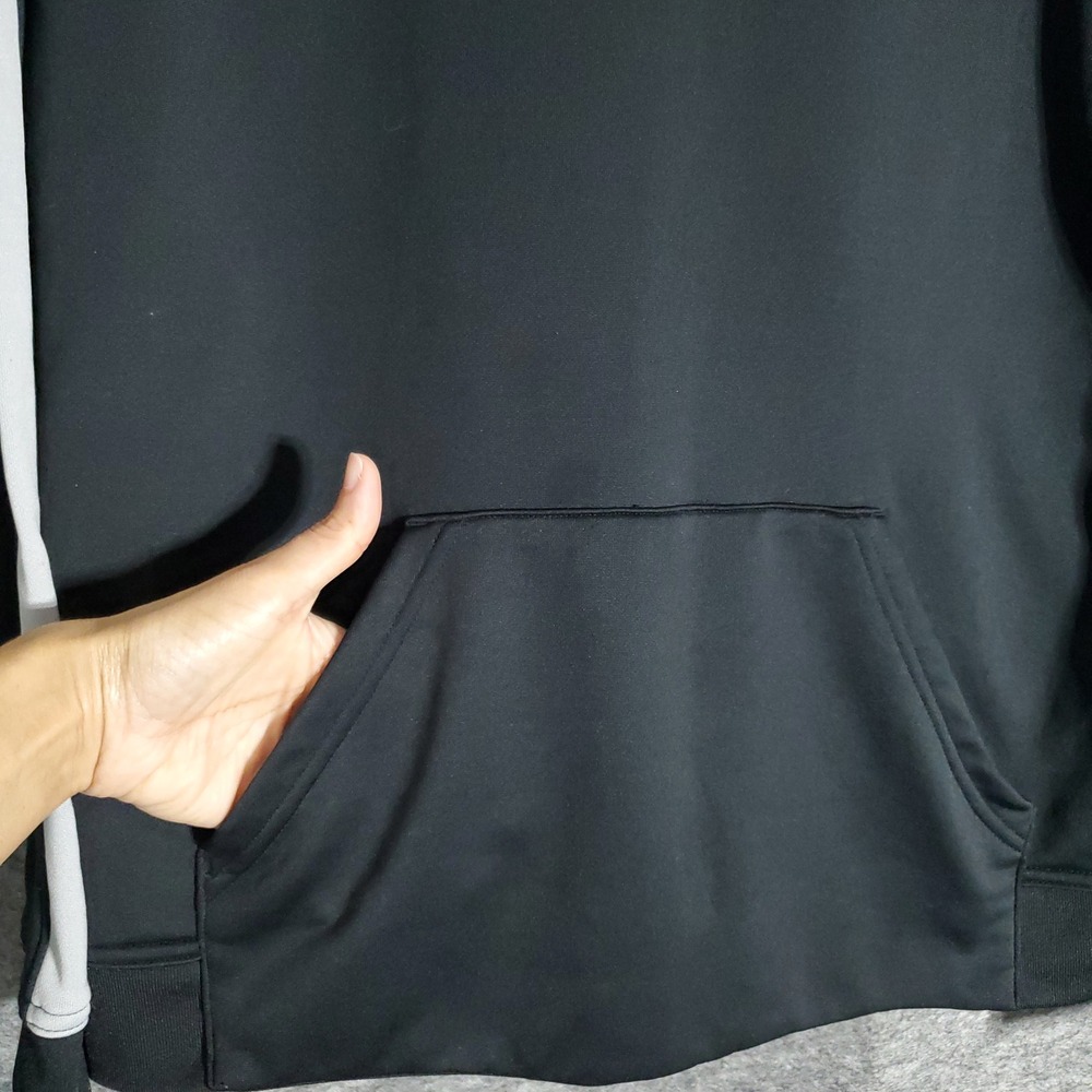 Under Armour Hoodie Youth XL Black White Stripe Loose YXL Long Sleeve Pullover - Picture 4 of 11